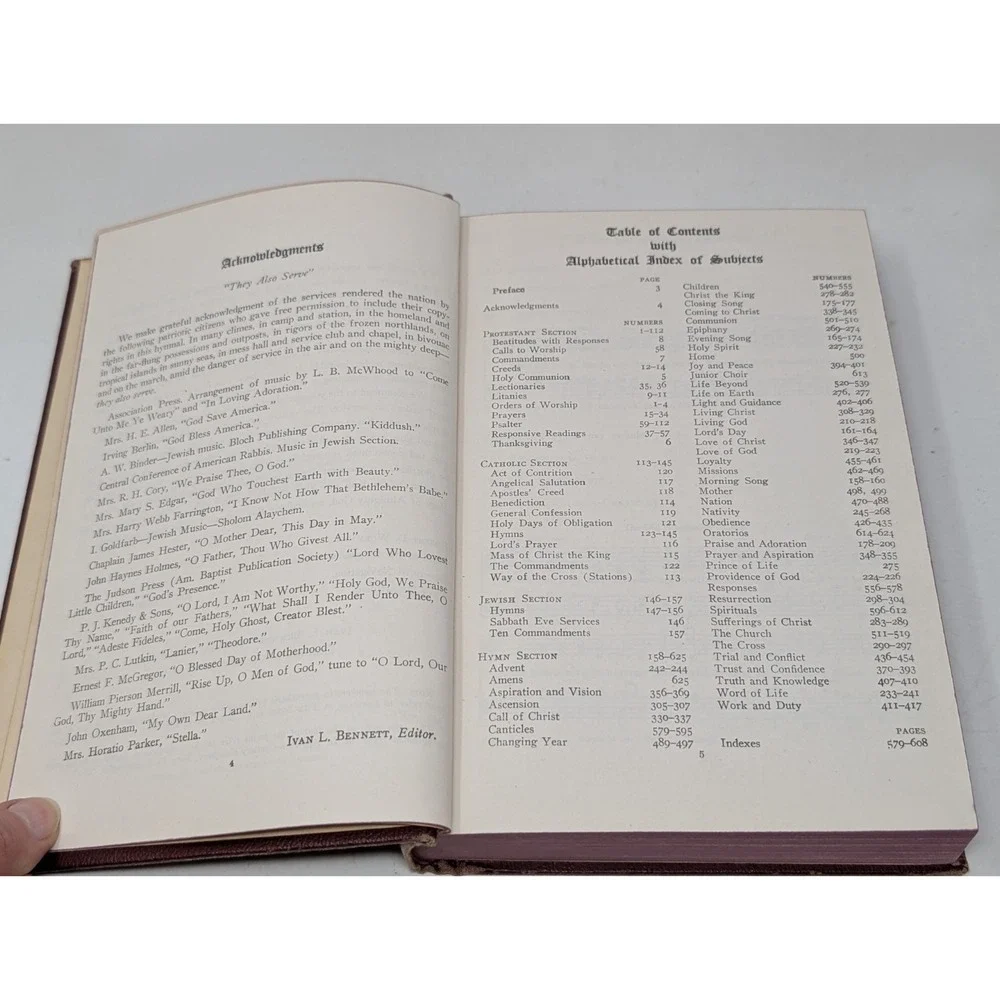 The Hymnal Army and Navy 1942 World‎ War 2 WWII Ivan Bennett Military VTG Book